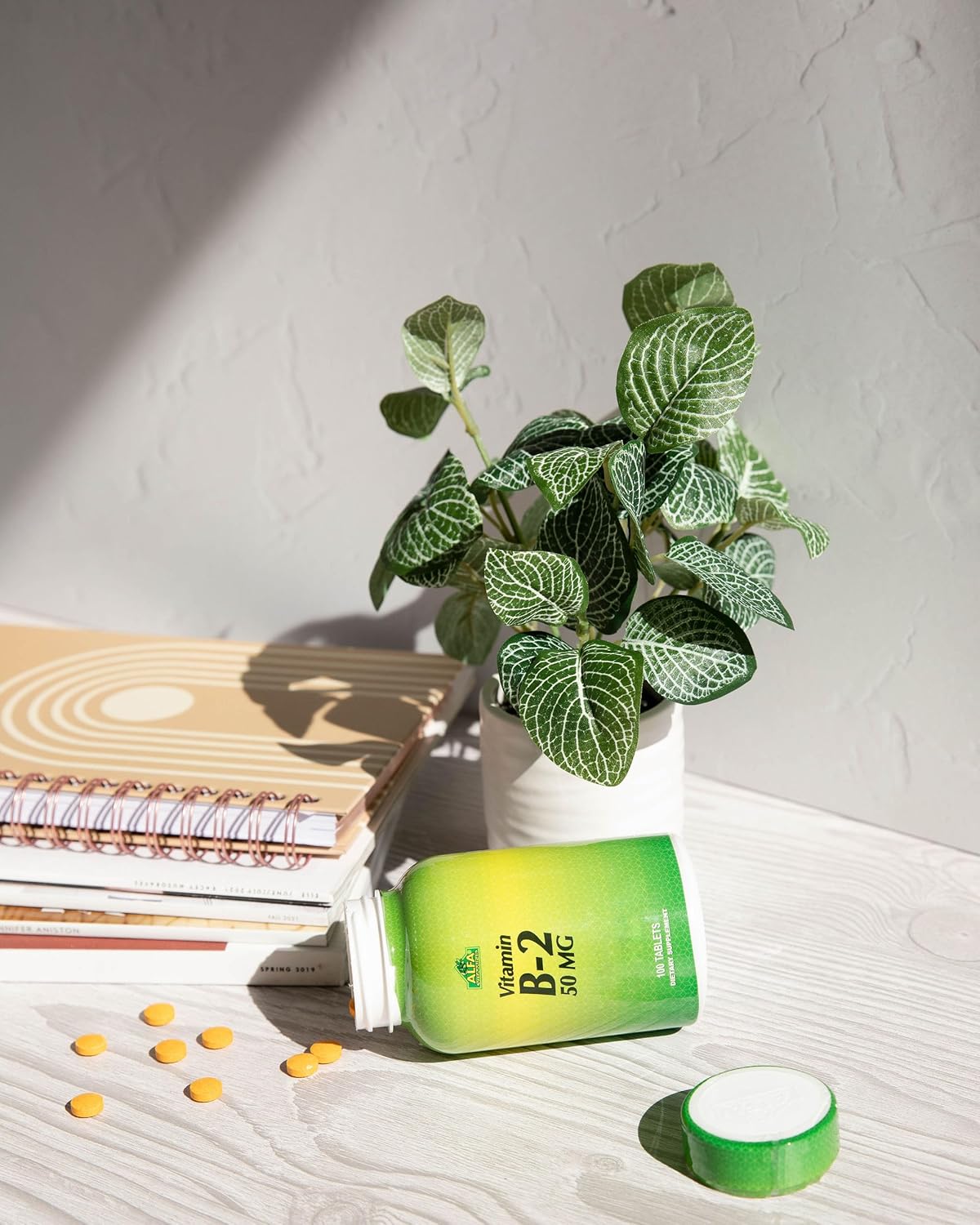 50mg Vitamin B2 (Riboflavin) Tablets - Gluten Free, Non-GMO - ALFA VITAMINS