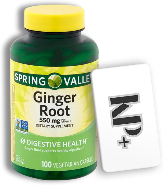 550 mg Spring Valley Ginger Root Dietary Supplement Capsules - 100 Count with KP+Sticker
