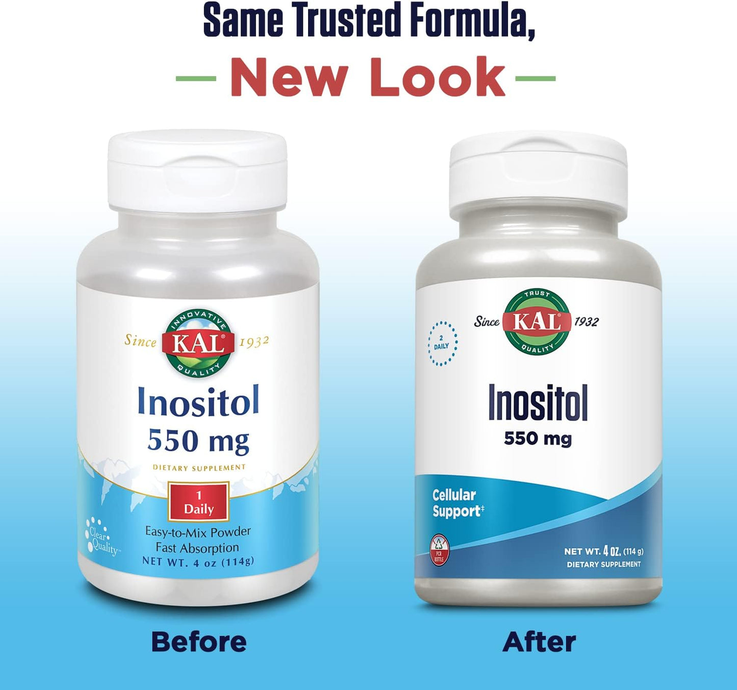 550mg KAL Inositol Powder: Brain, Nervous System, & Mood Support - Cellular Health, Enhanced Formula, Easy Mix - 207 Servings, 4oz