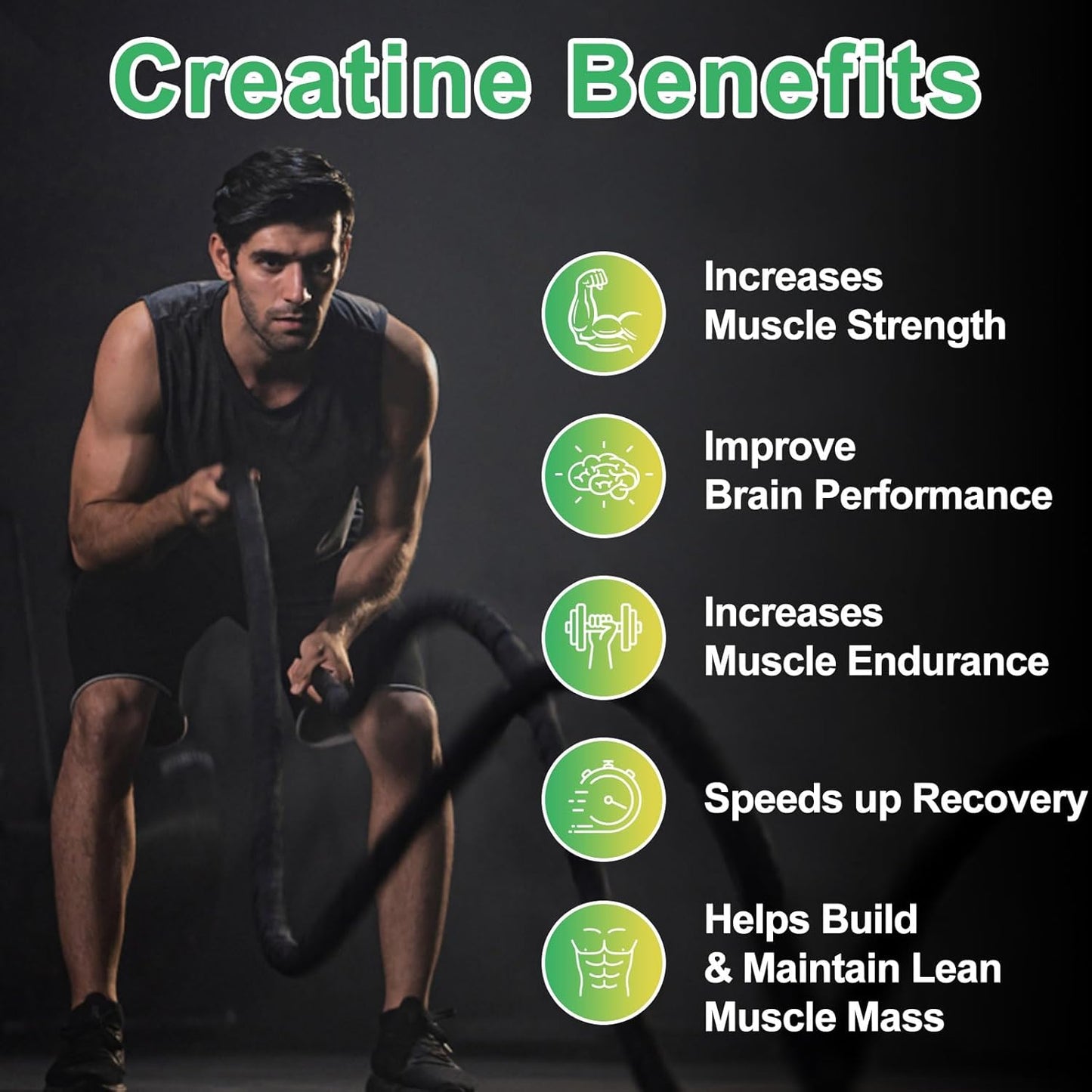 5600mg Creatine Monohydrate Gummies for Muscle Support & Energy Boost - 120 CT Chewables for Men & Women - Vegan & Sugar Free Lemon Flavor