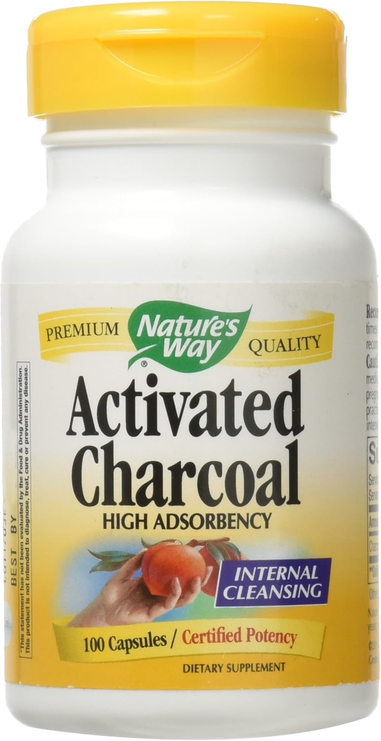560mg Activated Charcoal in 100 Capsules by Nature's Way | Natural Detox and Digestive Support