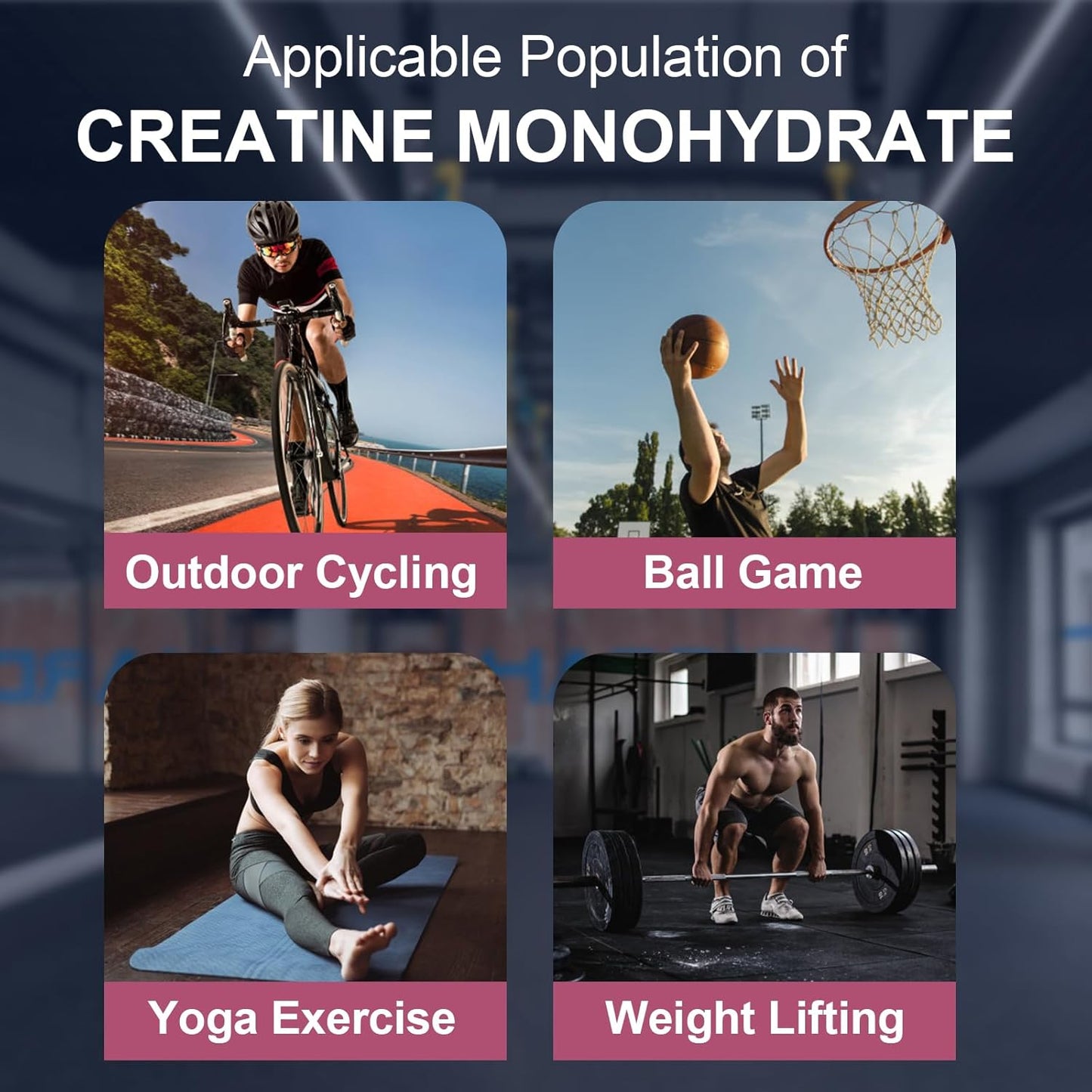 5g Chewable Creatine Monohydrate Gummies with Vitamin B12 for Muscle Strength and Energy Support - Blueberry Flavor, 60 Count - Non-GMO for Men and Women