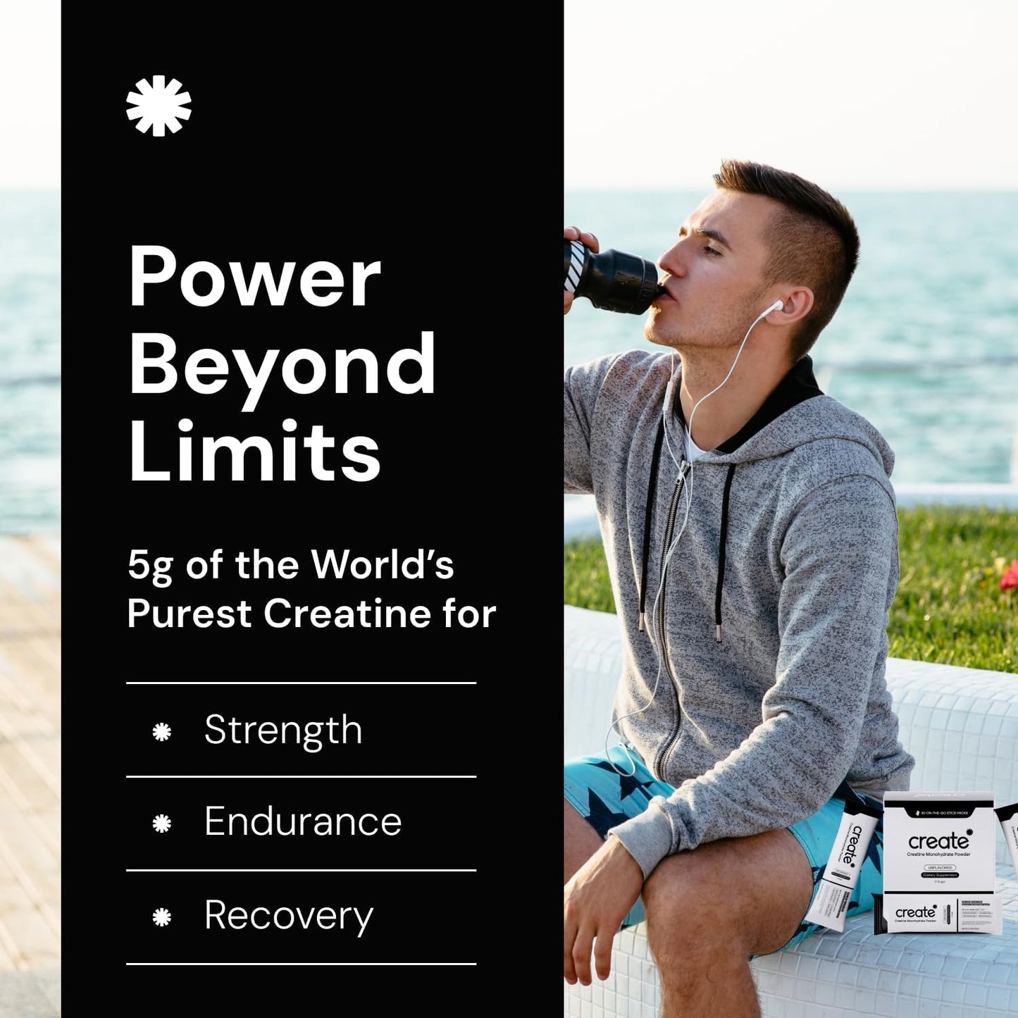 5g Creapure Creatine Monohydrate Powder for Strength, Energy & Recovery - 30 Packets | Vegan, Non-GMO, Sugar-Free, Unflavored