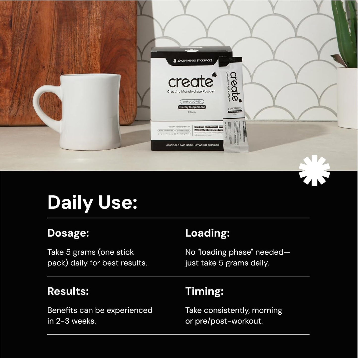 5g Creapure Creatine Monohydrate Powder for Strength, Energy & Recovery - 30 Packets | Vegan, Non-GMO, Sugar-Free, Unflavored