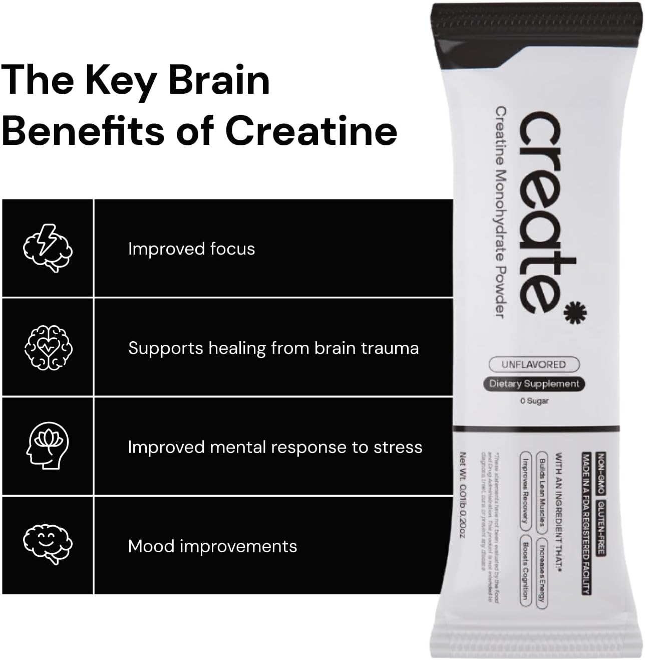 5g Creapure Creatine Monohydrate Powder for Strength, Energy & Recovery - 30 Packets | Vegan, Non-GMO, Sugar-Free, Unflavored