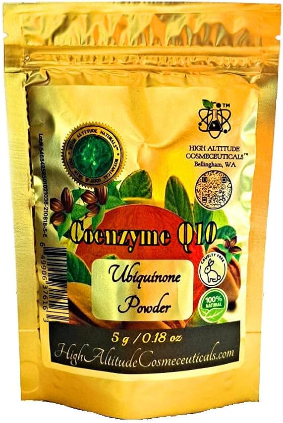 5g High Altitude Naturals Coenzyme Q10 Powder for DIY Skin Care - Firming, Antioxidant, Tightens Sagging Skin, Improves Stretch Marks
