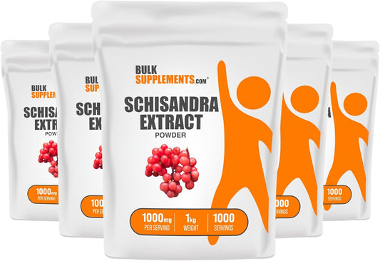 5kg Bulk Schisandra Extract Powder - Herbal Supplement from Schisandra Berries - Gluten Free, 1000mg per Serving - Pack of 5, 11 lbs total