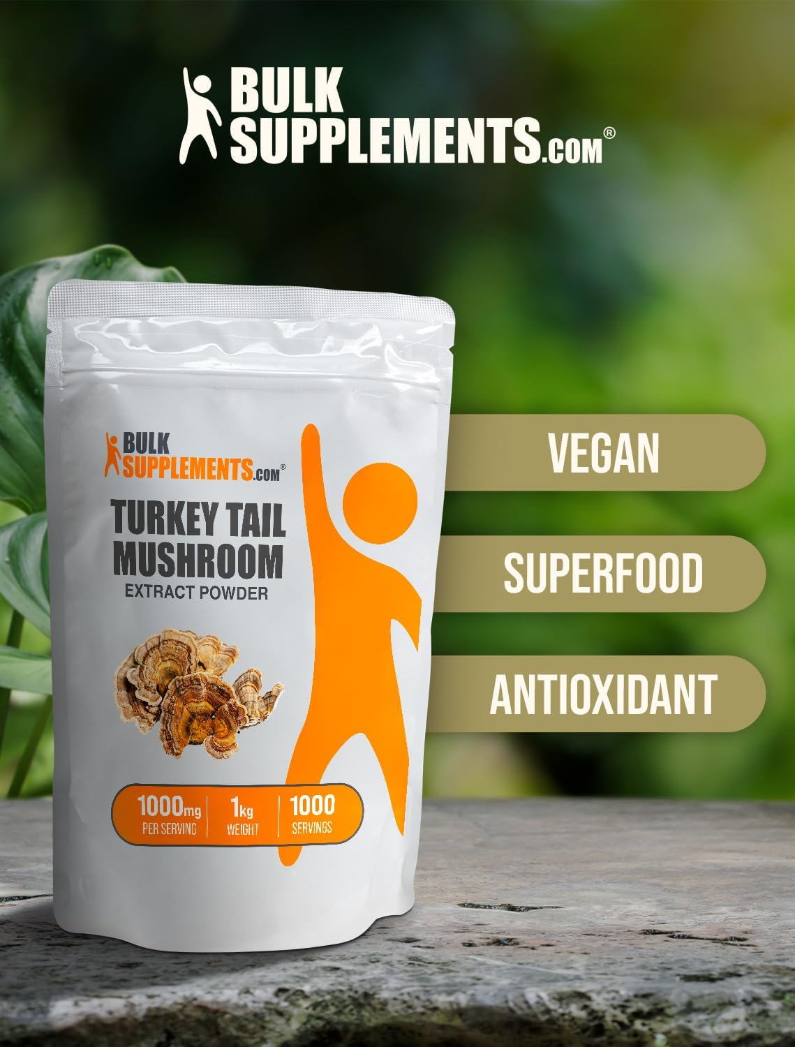 5kg Bulk Turkey Tail Mushroom Extract Powder - Coriolus Versicolor, 1000mg per Serving - Vegan & Gluten-Free - 11 lbs Total (Pack of 5)