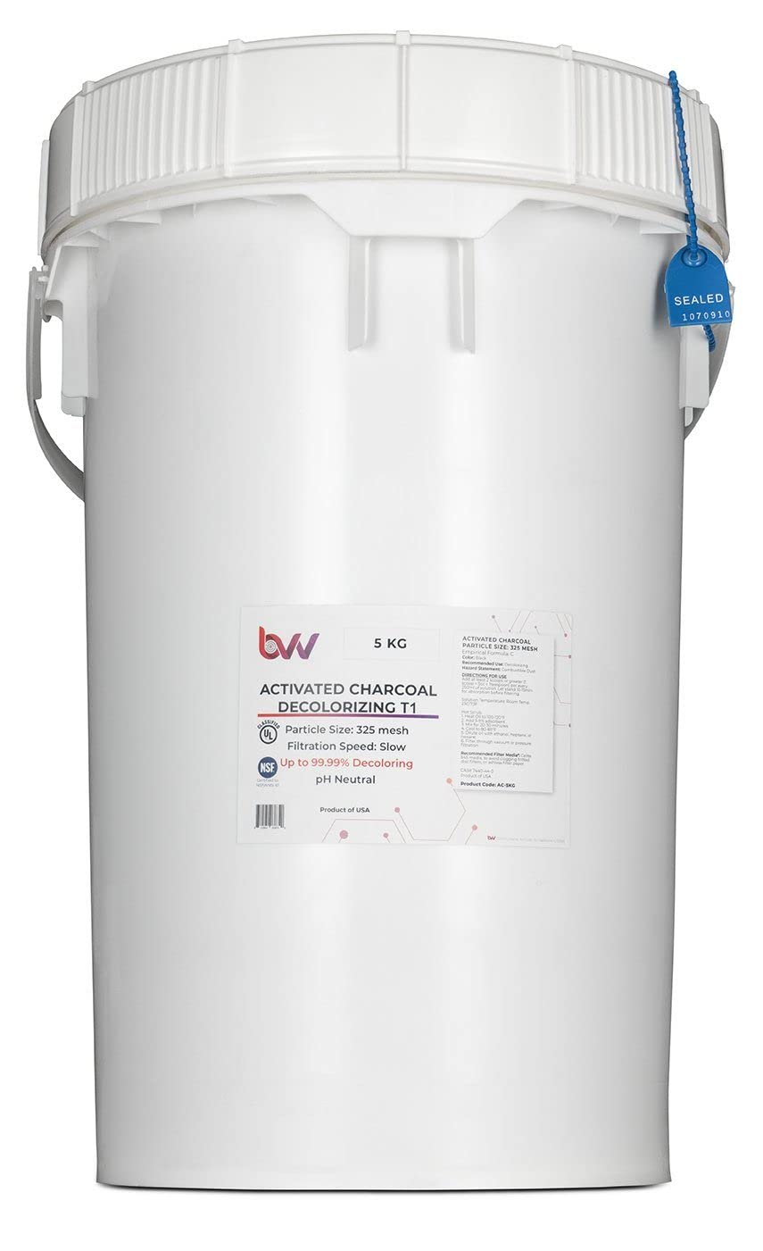 5Kg BVV Activated Hardwood Charcoal for Decolorizing - T1 Grade