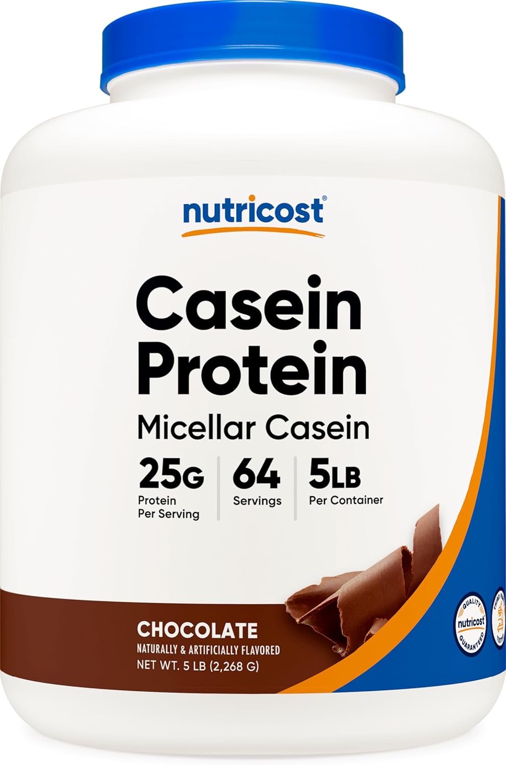 5lb Chocolate Casein Protein Powder by Nutricost - Micellar Casein, Gluten Free, Non-GMO Formula