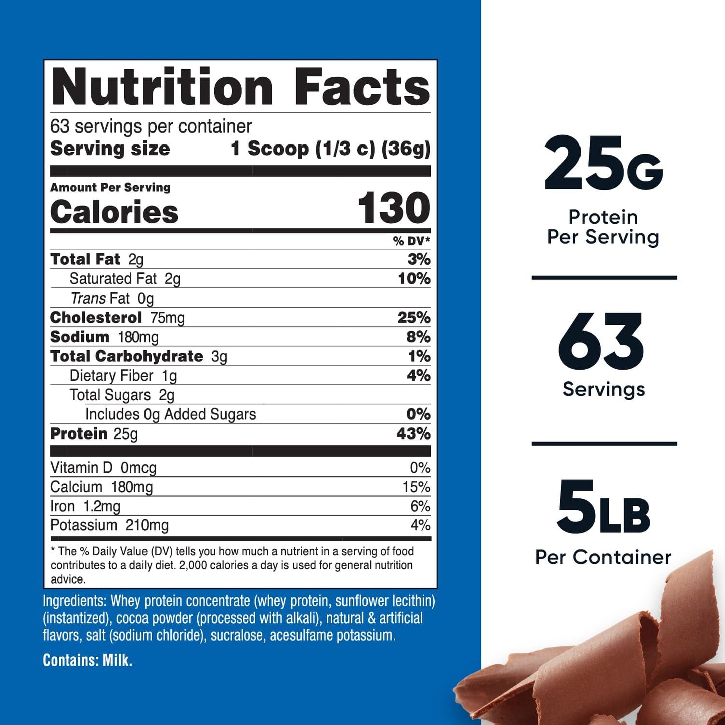 5LB Chocolate Flavored Nutricost Whey Protein Concentrate