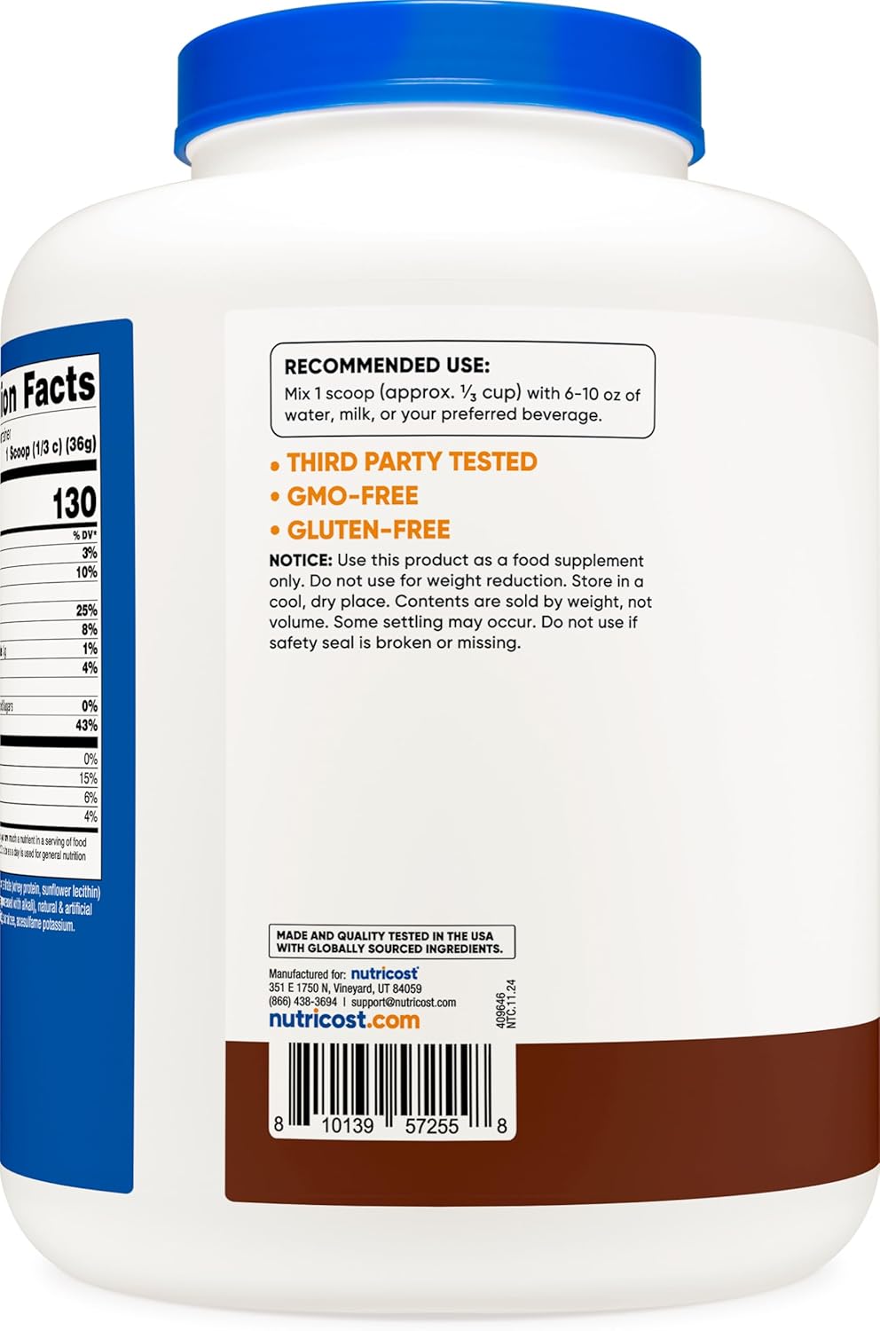 5LB Chocolate Flavored Nutricost Whey Protein Concentrate