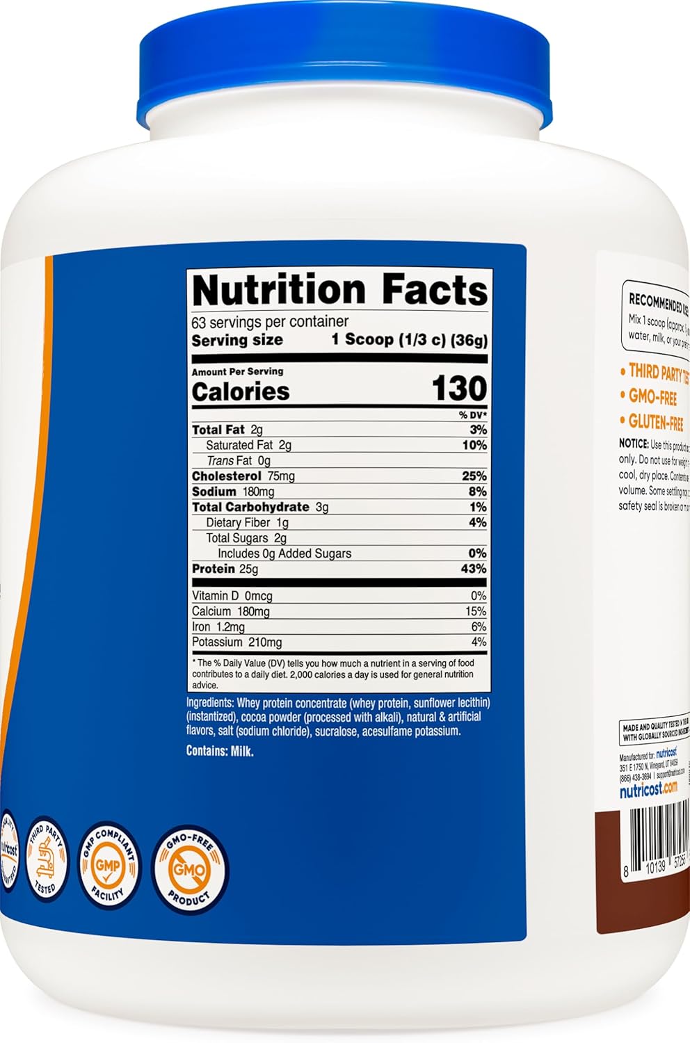 5LB Chocolate Flavored Nutricost Whey Protein Concentrate