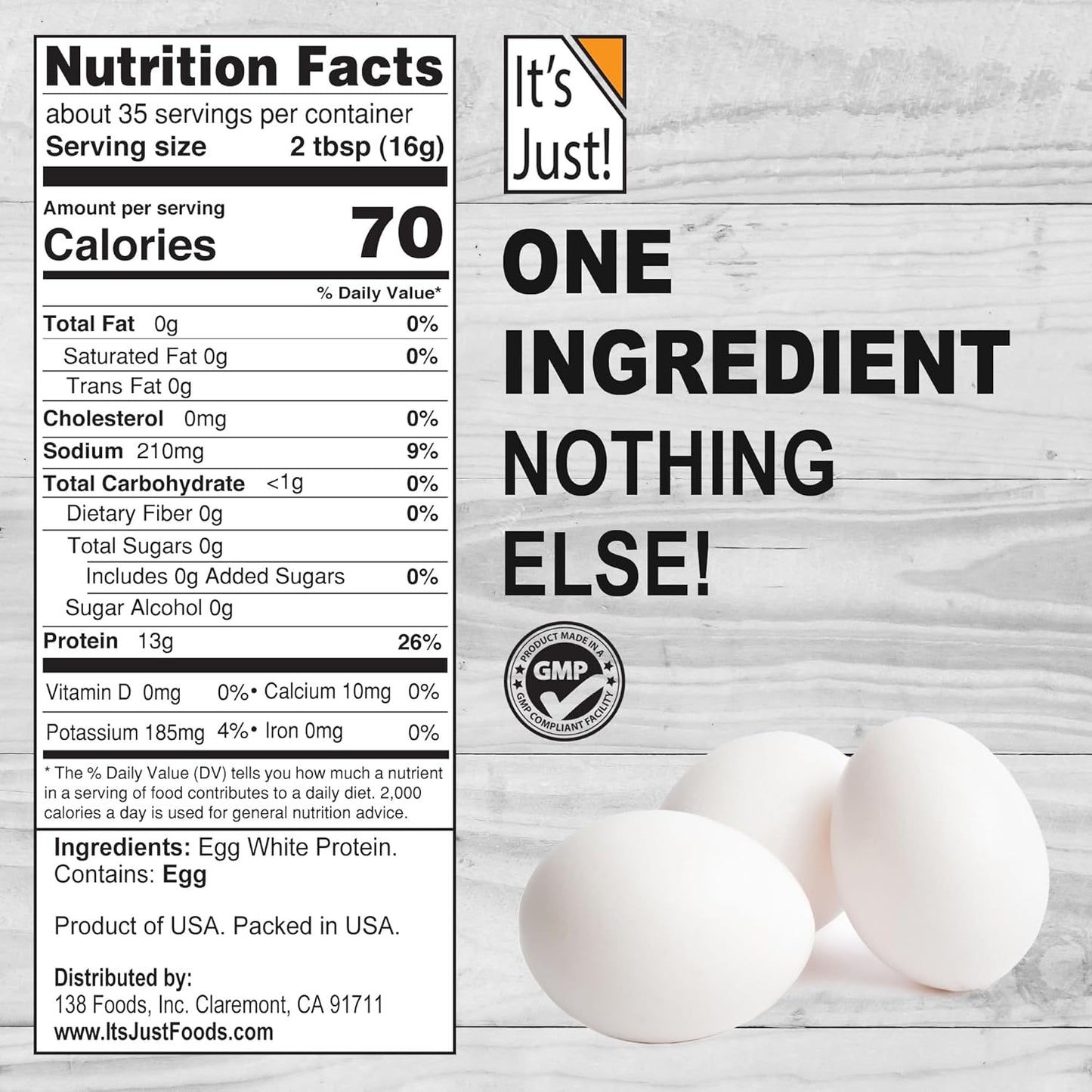 5lb Egg White Protein Powder Made in the USA from Cage-Free Eggs - Unflavored Dried Egg Whites