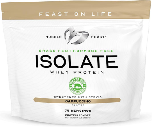 5lb Muscle Feast Grass-Fed Whey Protein Isolate in Cappuccino Flavor