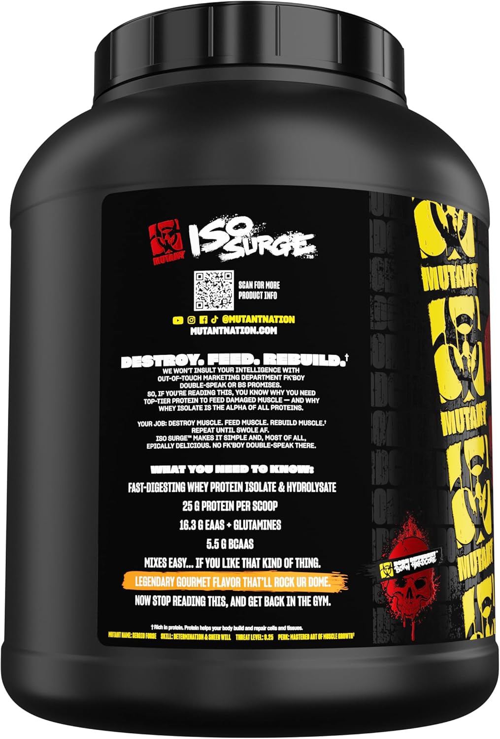 5lb Mutant ISO Surge Whey Protein Isolate Powder - Fast-Acting Muscle Recovery & Growth - Big Orange Creamsicle Flavor