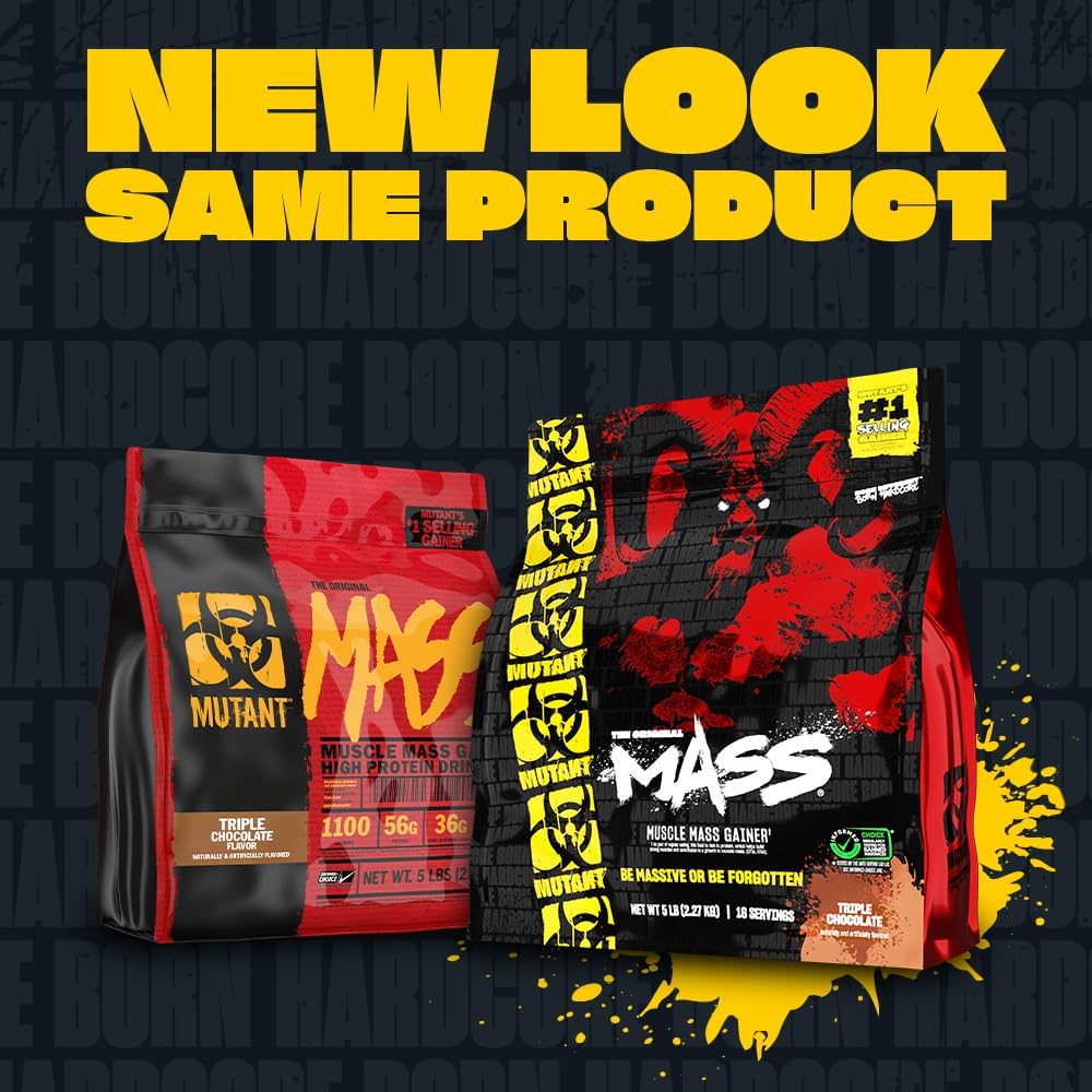 5lb Mutant Mass Weight Gainer Protein Powder - Chocolate Fudge Brownie Flavor - High Calorie Protein for Lean Mass, Muscle Growth, and Bulking