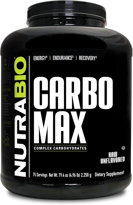 5lb NutraBio CarboMax Maltodextrin Powder - Sustained Energy Carb Powder - Ideal for Muscle & Weight Gain - Unflavored - 75 Servings - BoostGo Australia