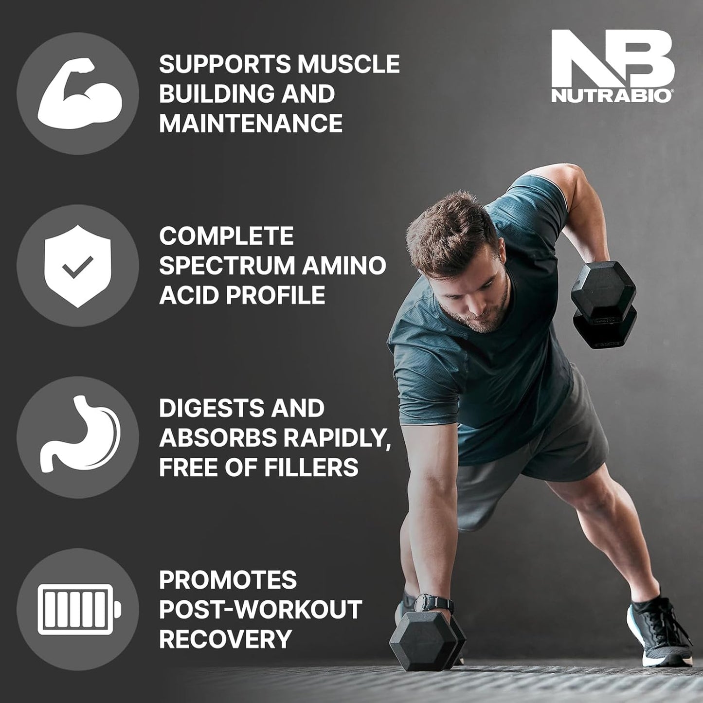 5lb NutraBio Classic Whey Protein Powder - Chocolate Peanut Butter Flavor - 25g Protein per Serving - No Fillers, Artificial Colors, or Preservatives - Low Glycemic Index