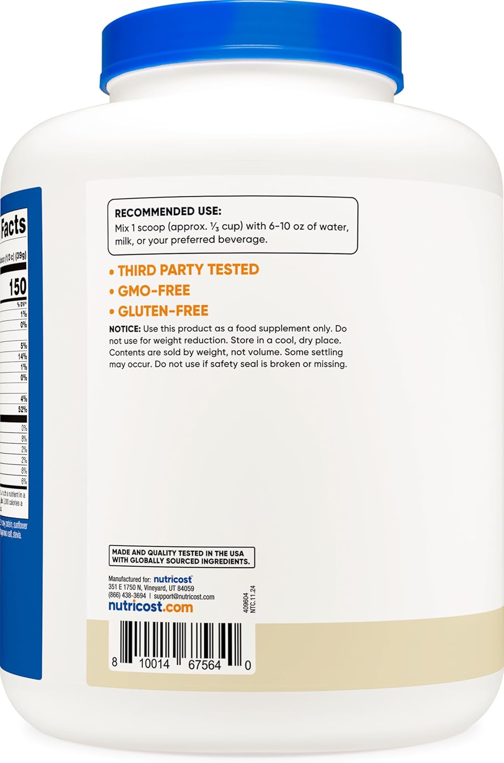 5LB Nutricost Grass-Fed Whey Protein Isolate (Vanilla) - Non-GMO, Gluten-Free, Naturally Flavored