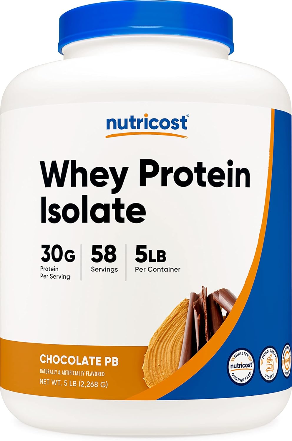5lb Nutricost Whey Protein Isolate Powder - Chocolate Peanut Butter Flavor