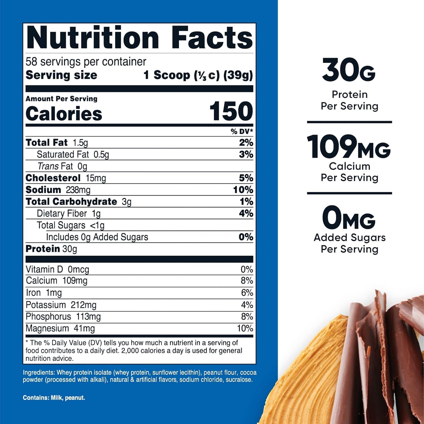 5lb Nutricost Whey Protein Isolate Powder - Chocolate Peanut Butter Flavor
