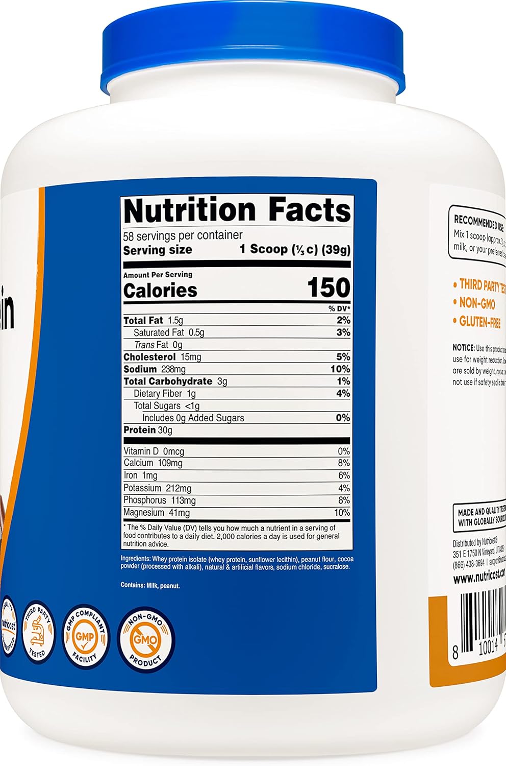 5lb Nutricost Whey Protein Isolate Powder - Chocolate Peanut Butter Flavor