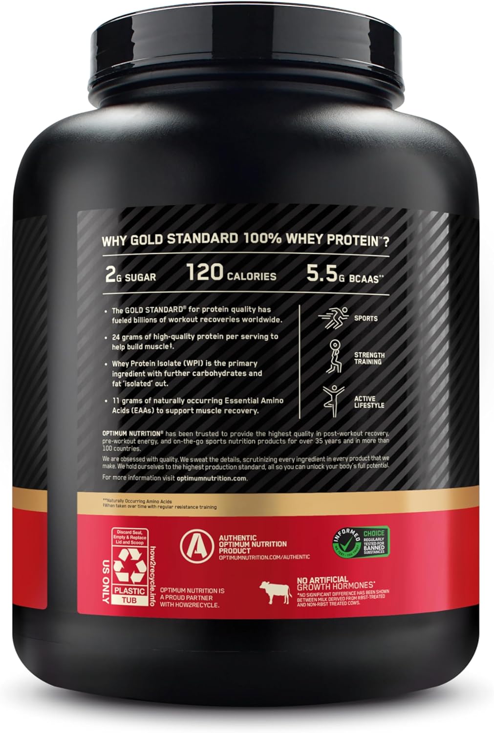 5lb Optimum Nutrition Gold Standard 100% Whey Protein Powder - Extreme Milk Chocolate