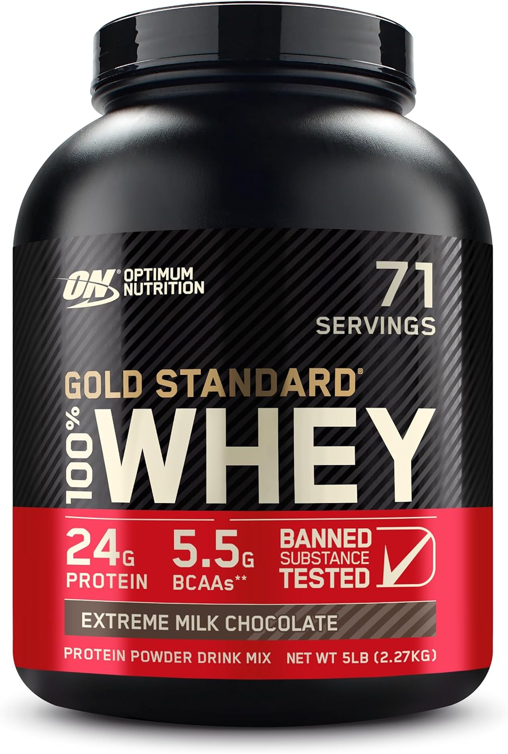 5lb Optimum Nutrition Gold Standard 100% Whey Protein Powder - Extreme Milk Chocolate