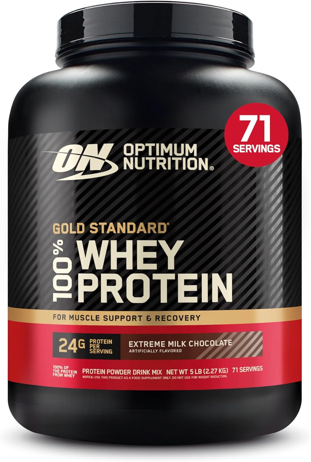 5lb Optimum Nutrition Gold Standard 100% Whey Protein Powder - Extreme Milk Chocolate