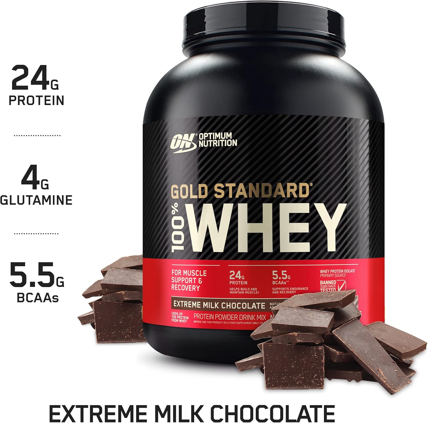 5lb Optimum Nutrition Gold Standard Micellar Casein & Whey Protein Powder - Extreme Milk Chocolate
