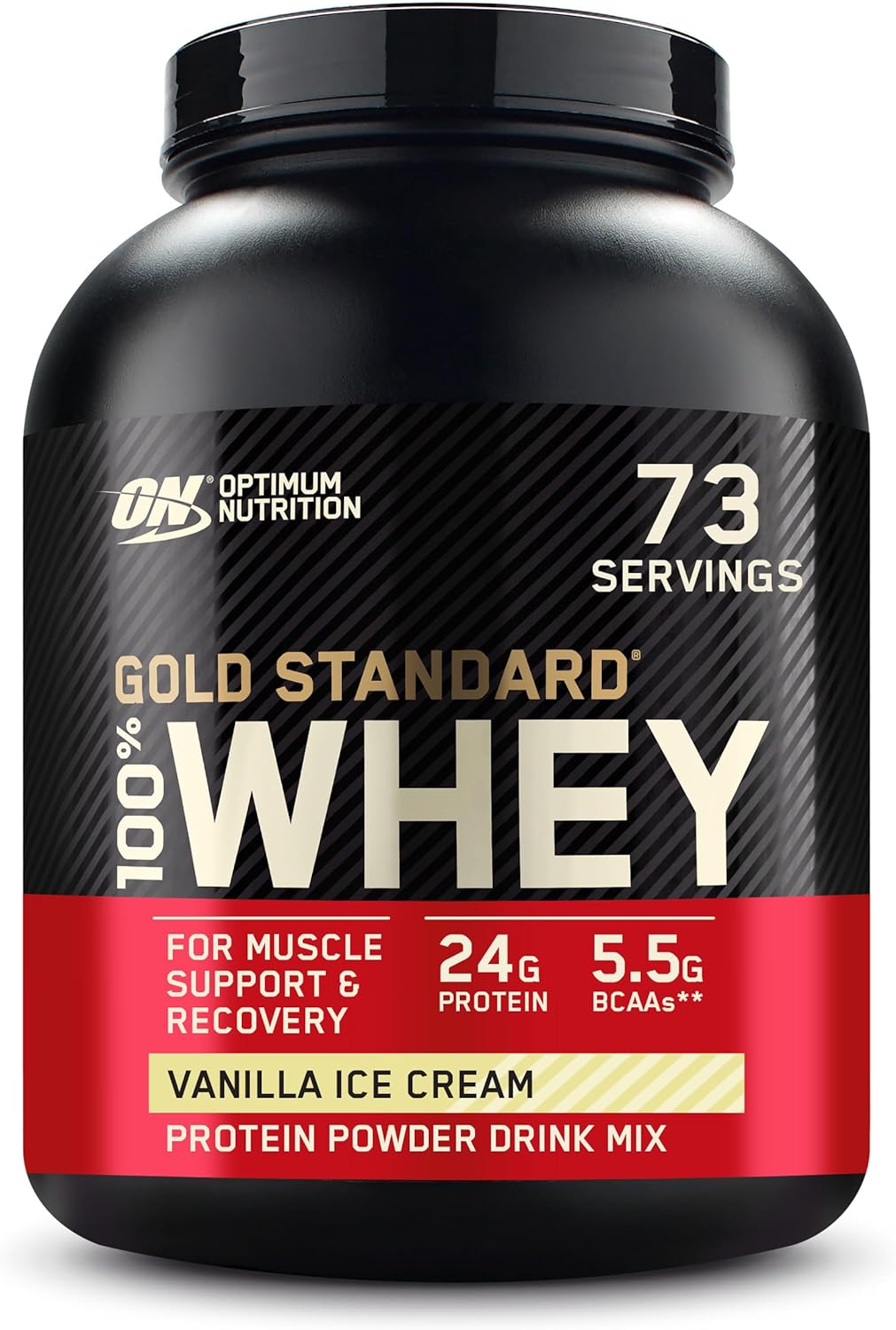 5lb Optimum Nutrition Gold Standard Vanilla Ice Creme Whey Protein Powder