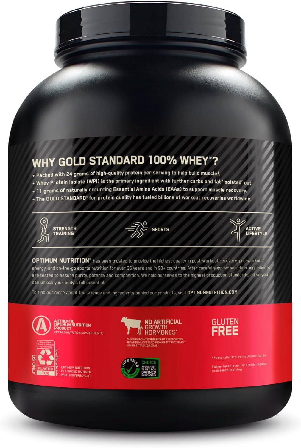 5lb Optimum Nutrition Gold Standard Vanilla Ice Creme Whey Protein Powder