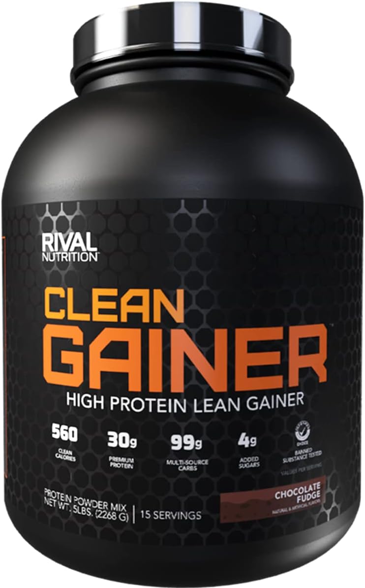 5lb Rival Nutrition Clean Gainer in Chocolate Fudge Flavor - High-Quality Protein Supplement for Muscle Gain