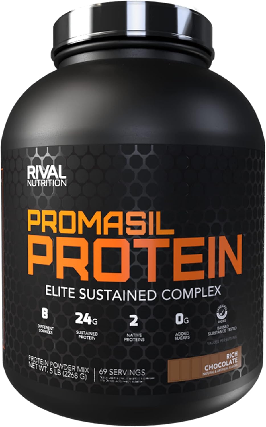 5lb Rival Nutrition Promasil Protein Powder in Rich Chocolate Flavor - High-Quality Protein Supplement for Muscle Recovery and Growth