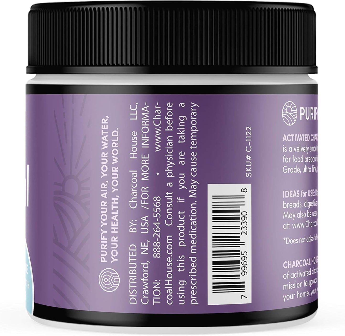 5oz Charcoal House ULTRA FINE Coconut Activated Charcoal Powder - Ideal for Culinary and Cosmetic Use, Velvety Smooth Texture for Smoothies, Ice Creams, Pastries, and Soaps - Soft Finish, No Grit