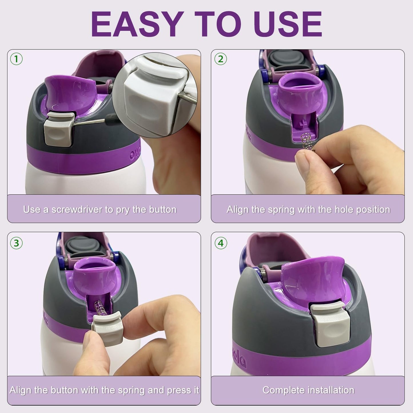 5Pcs Replacement Lid Stopper Compatible with Owala FreeSip Water Bottles - BPA-Free Accessories for 19oz, 24oz, 25oz, 32oz, 40oz Sizes