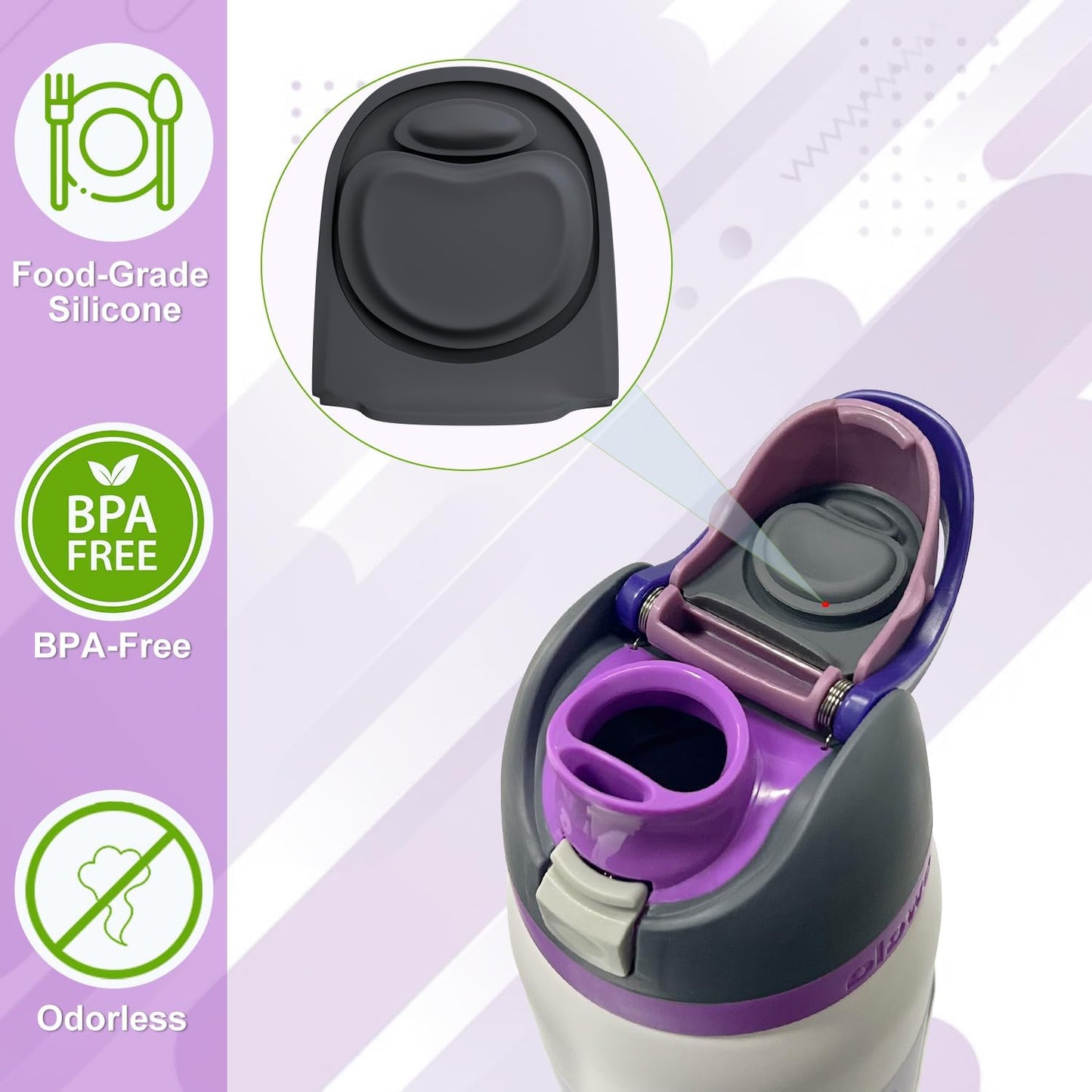5Pcs Replacement Lid Stopper Compatible with Owala FreeSip Water Bottles - BPA-Free Accessories for 19oz, 24oz, 25oz, 32oz, 40oz Sizes