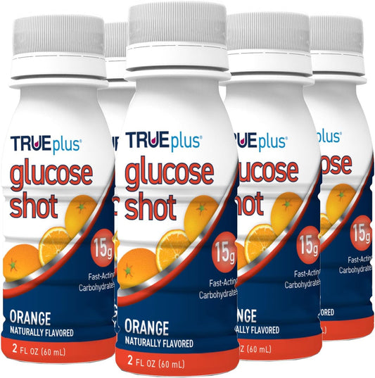 6 Bottles TRUEplus Orange Flavored Glucose Shots - Convenient Blood Sugar Support