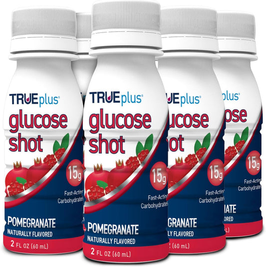 6 Bottles TRUEplus Pomegranate Flavored Glucose Shots for Quick Energy Boost