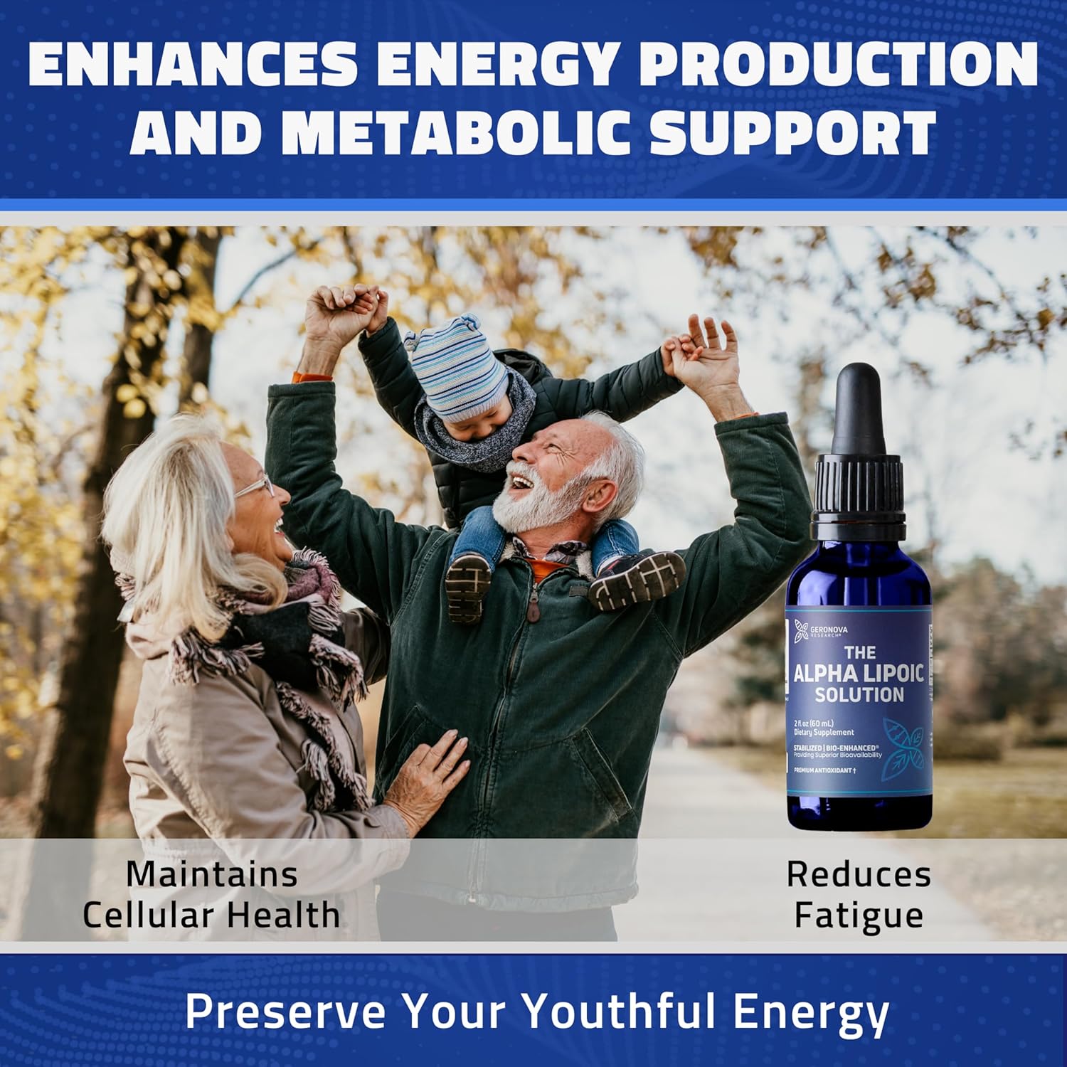 6 fl oz Geronova Research Alpha Lipoic Acid Liquid - 6 Month Supply - Bio-Enhanced ALA Supplement for Superior Absorption