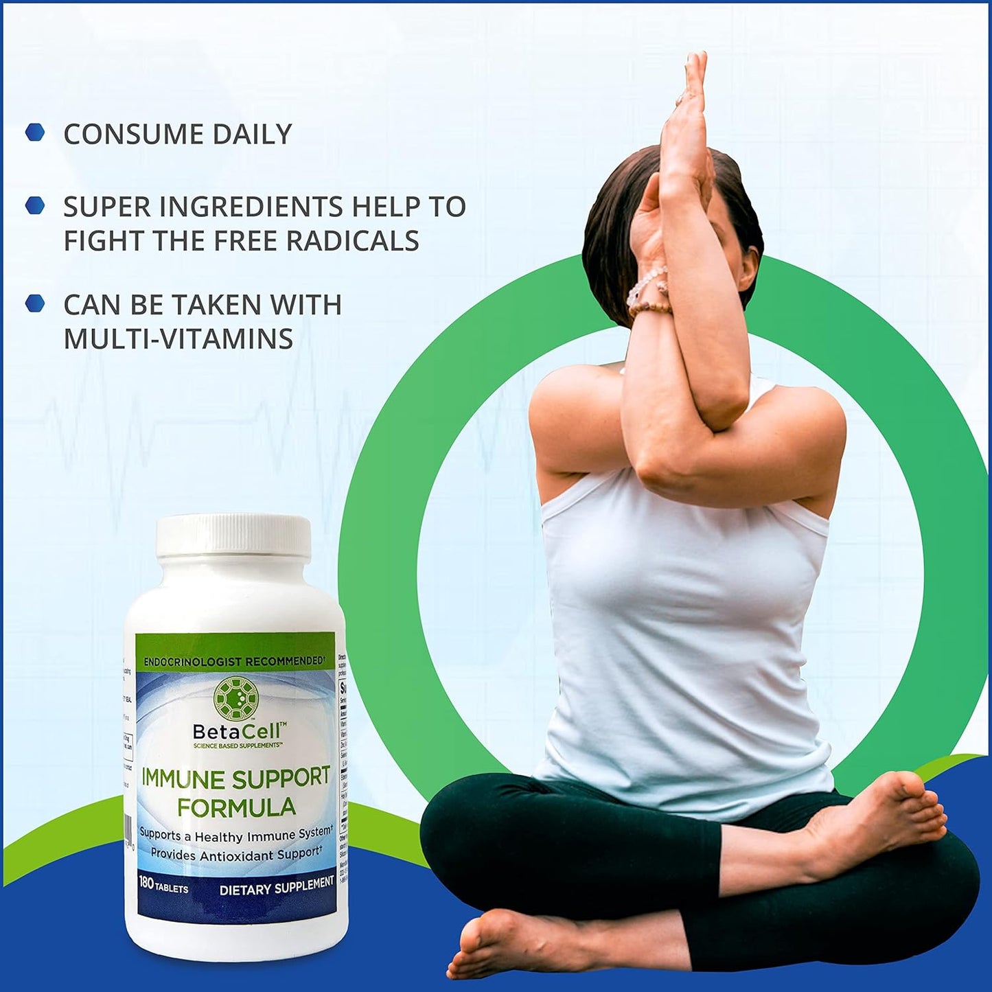 6-in-1 Immune Supplement with Elderberry, Vitamin C, Zinc, Vitamin D, Selenium, Holy Basil - Immunity Support for Adults and Kids - 180 Tablets