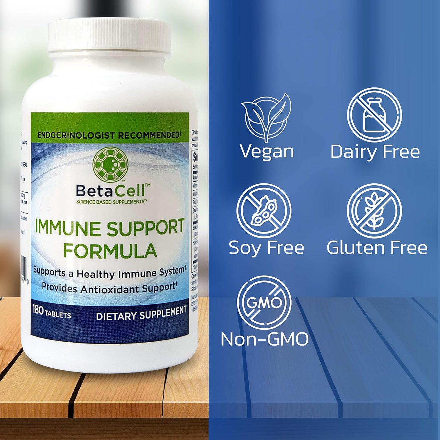 6-in-1 Immune Supplement with Elderberry, Vitamin C, Zinc, Vitamin D, Selenium, Holy Basil - Immunity Support for Adults and Kids - 180 Tablets