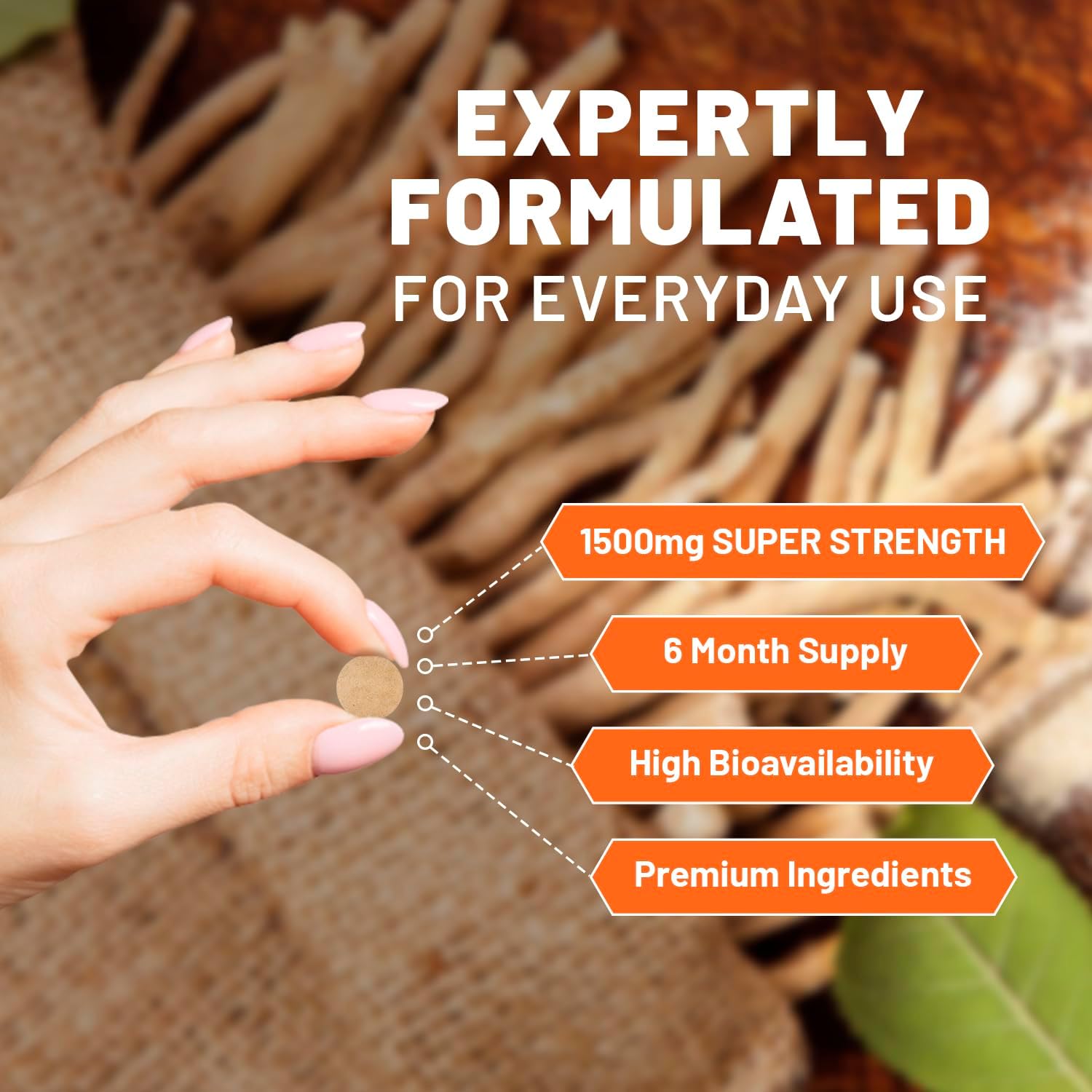 6 Month Supply PH PROWISE Healthcare Ashwagandha 1500mg Vegan Tablets | High Strength Root Extract | UK-Made