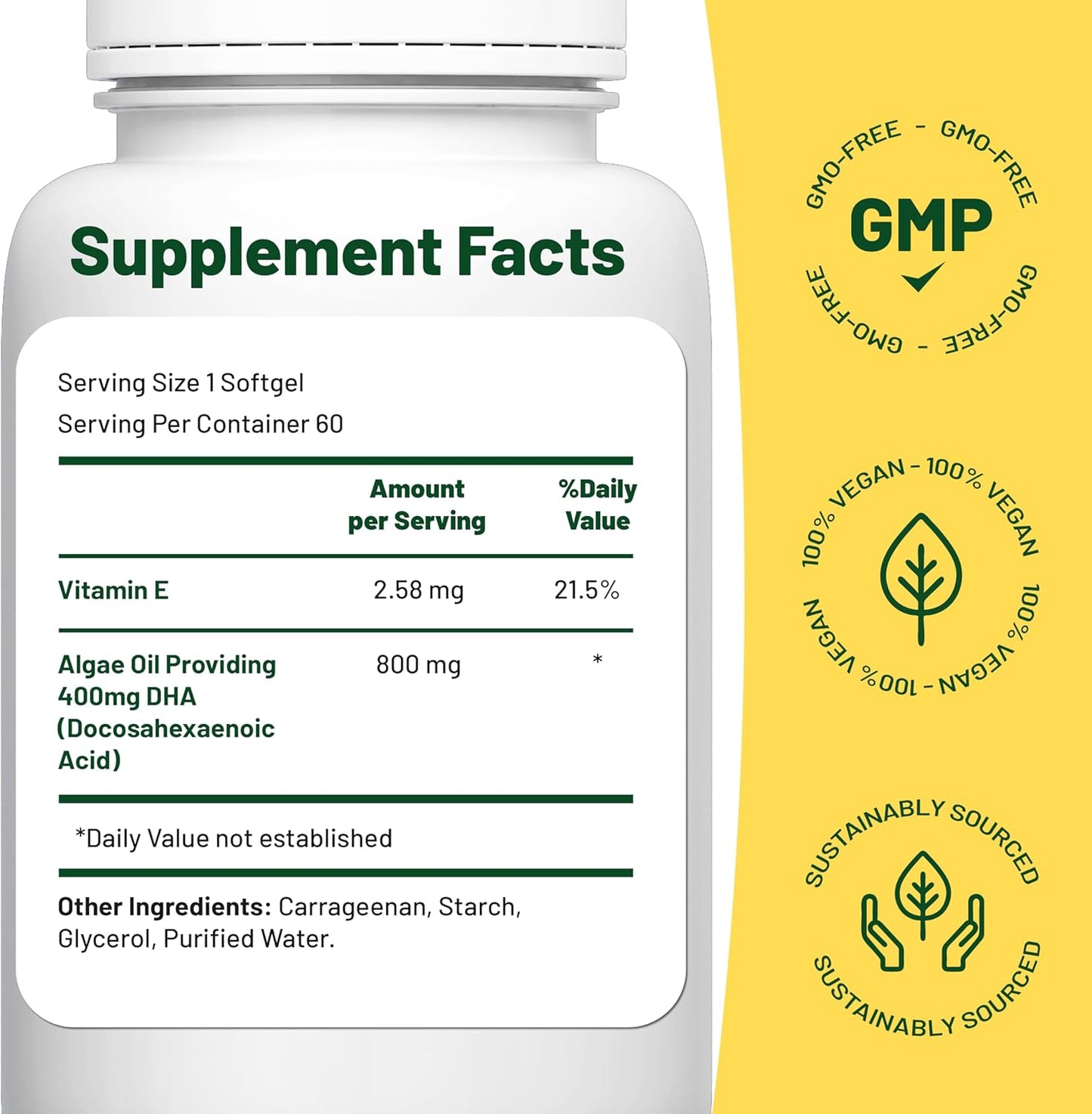 6 Month Vegan Wellness Bundle: Multivitamins, Lion's Mane, Vitamin D3 K2, Omega 3 Algae Oil, Collagen Booster for Complete Vitality