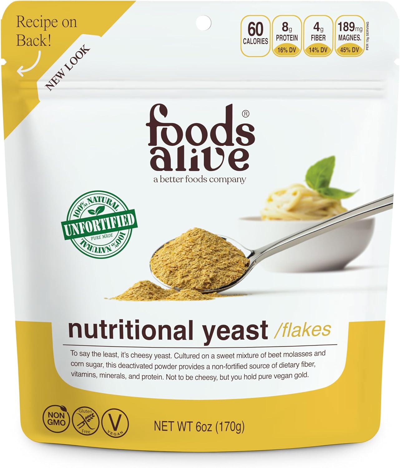 6 oz Non-Fortified Premium Nutritional Yeast Flakes - Vegan Cheese Powder Seasoning - BoostGo Australia
