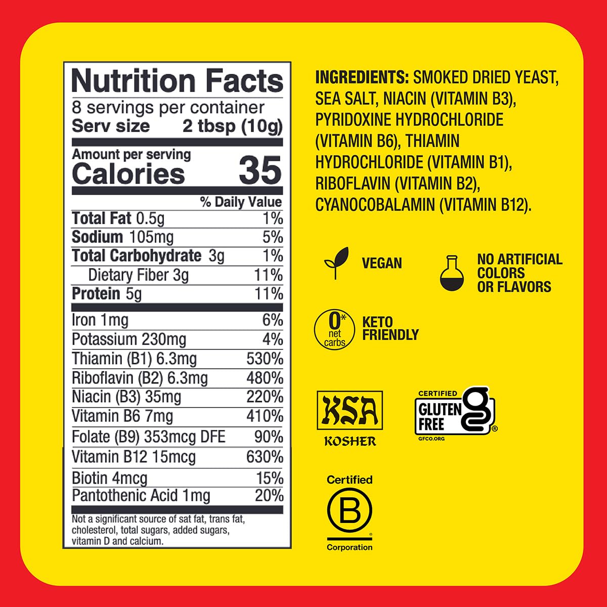 6-Pack Bragg Nutritional Yeast Smoky BBQ Seasoning 3 oz - Dairy-Free Alternative to Parmesan - Ideal for Salads, Pastas, Popcorn