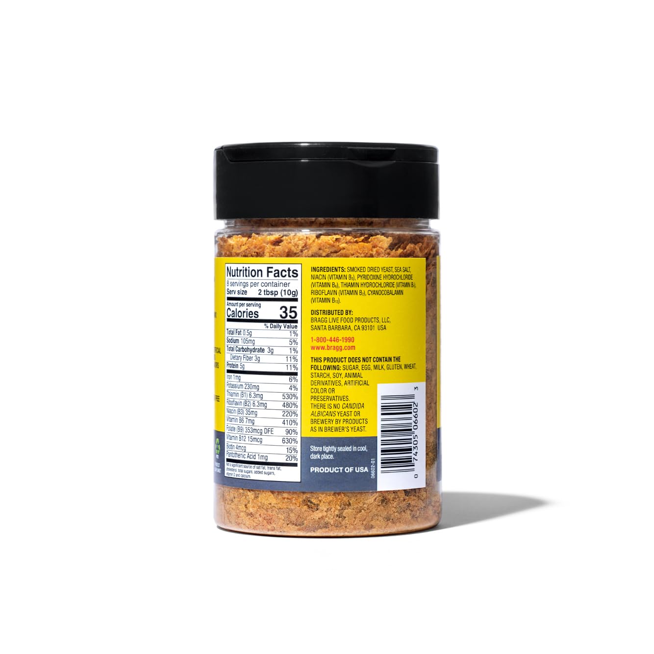 6-Pack Bragg Nutritional Yeast Smoky BBQ Seasoning 3 oz - Dairy-Free Alternative to Parmesan - Ideal for Salads, Pastas, Popcorn