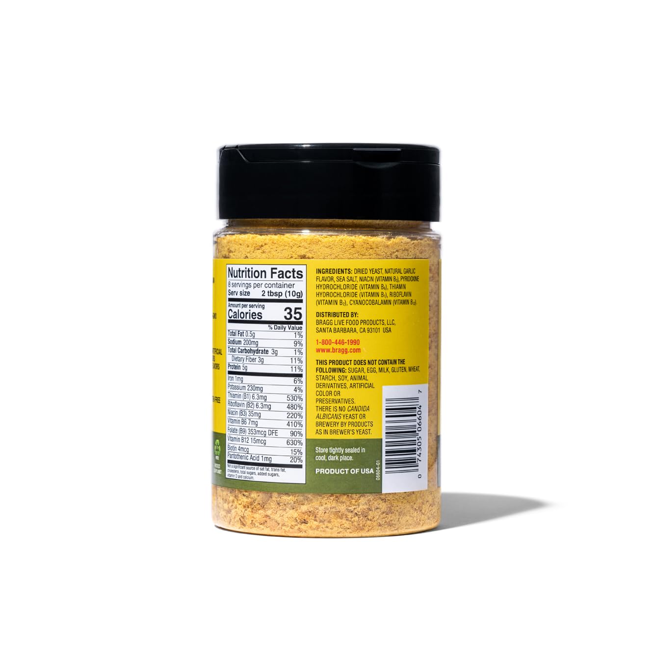 6 Pack Bragg Roasted Garlic Nutritional Yeast Seasoning (3 oz) - Vegan Parmesan Cheese Alternative for Salads, Pastas, Popcorn - Dairy-Free Flavor Enhancer