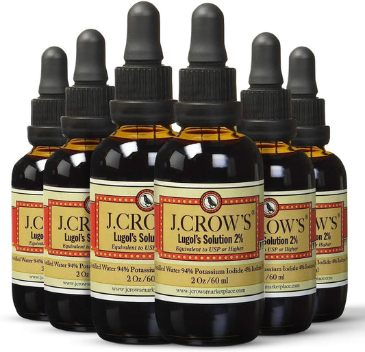 6-Pack J.CROW'S® Lugol's Solution of Iodine 2% 2 oz Bottles for Sale